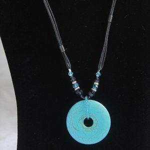 Faux Turquoise Medallion Necklace